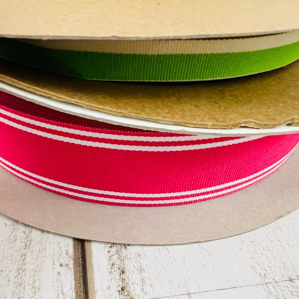 180 Yards Grosgrain Ribbon Bundle Arts Craft Gift Wrap Preppy Stripes - Picture 3 of 7